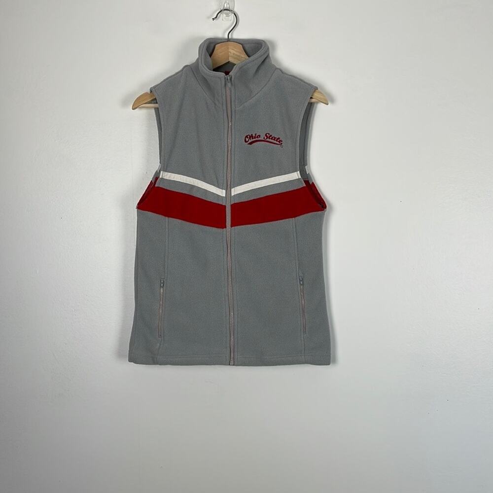 Ohio State Official Team 2 sleeveless full zip 2 pocket fleece vest jacket Med